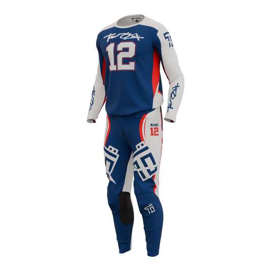 DRAFTED BLUE WHITE RED