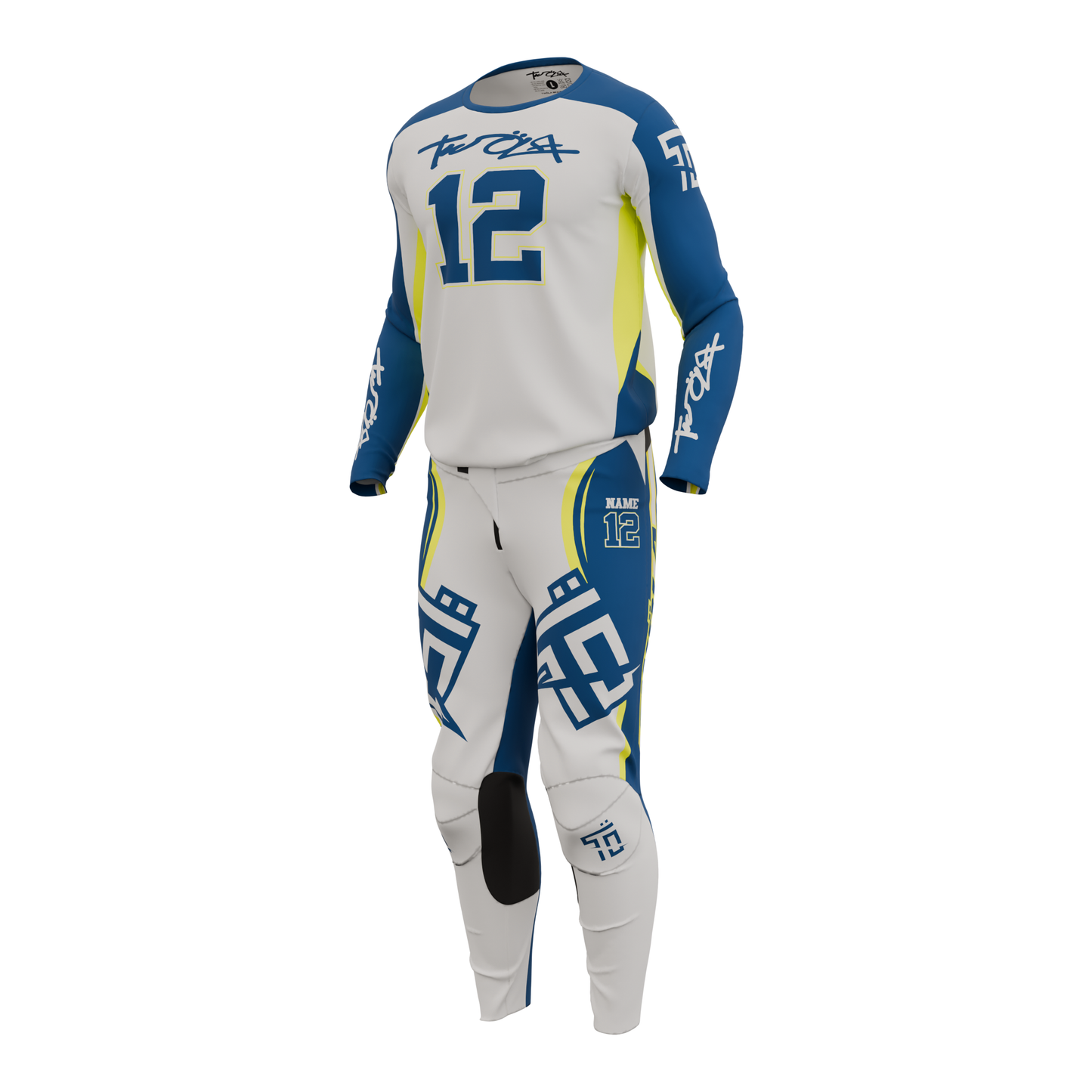 DRAFTED BLUE WHITE YELLOW FLUO